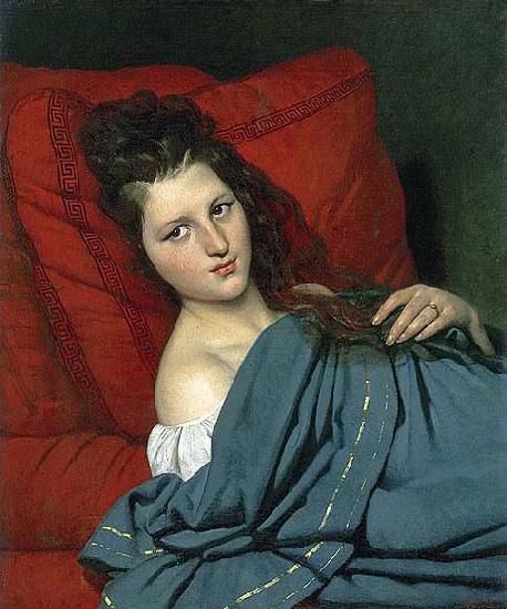 COURTOIS, Jacques Half-length Woman Lying on a Couch oil painting image